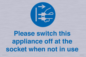 Please switch this appliance off at the socket when not in use